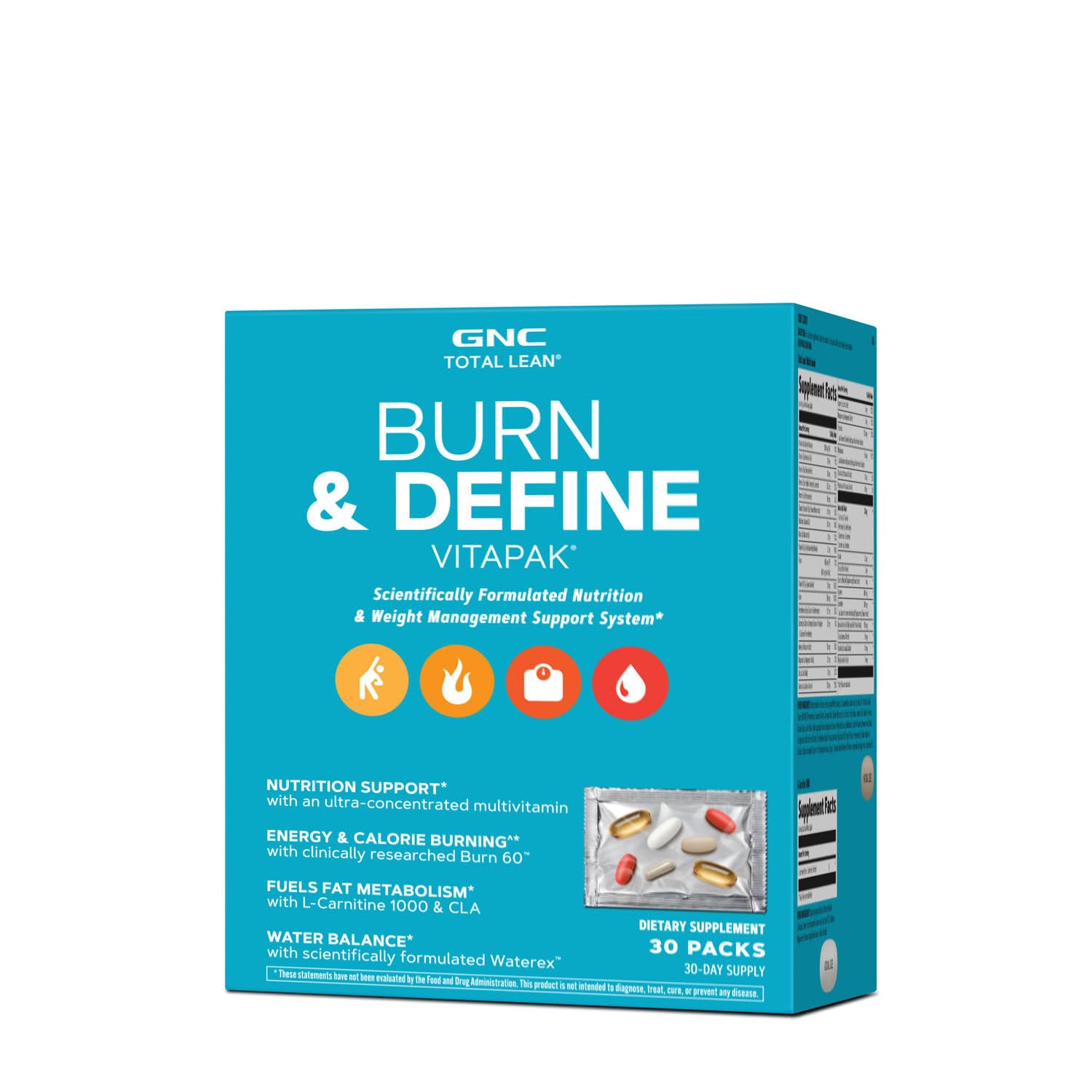 GNC Total Lean Burn and Define VitaPak Program for Men & Women - 5-in-1 Pack for Energy, Weight Management, Calorie Bur