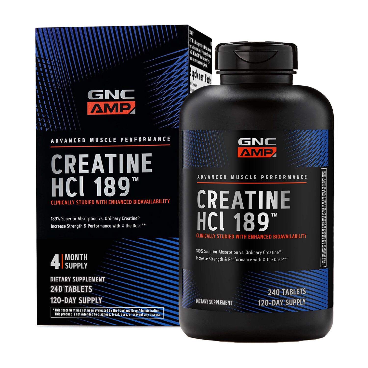  GNC AMP Creatine HCl 189 Pills, Clinically Proven Strength & Muscle Builder for Athletic Performance
| GNC AMP Creatine