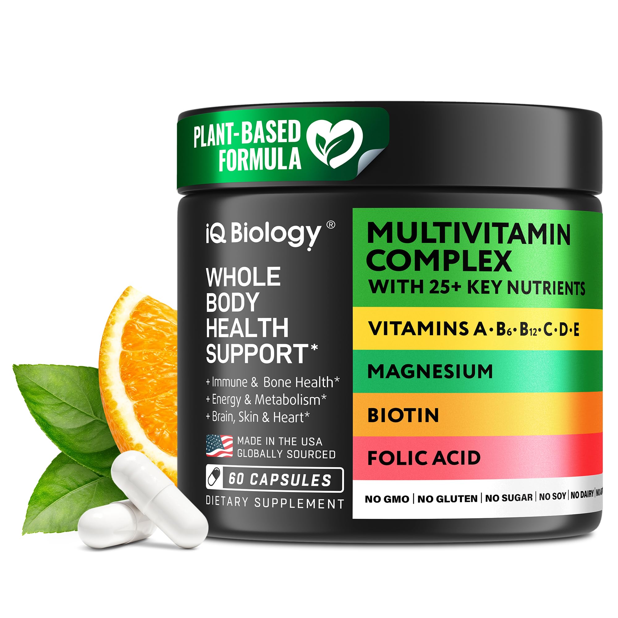 Daily Multivitamin for Energy & Immune Support - Women Men, 60 Capsules  
Daily Multivitamin for Energy & Immune Support